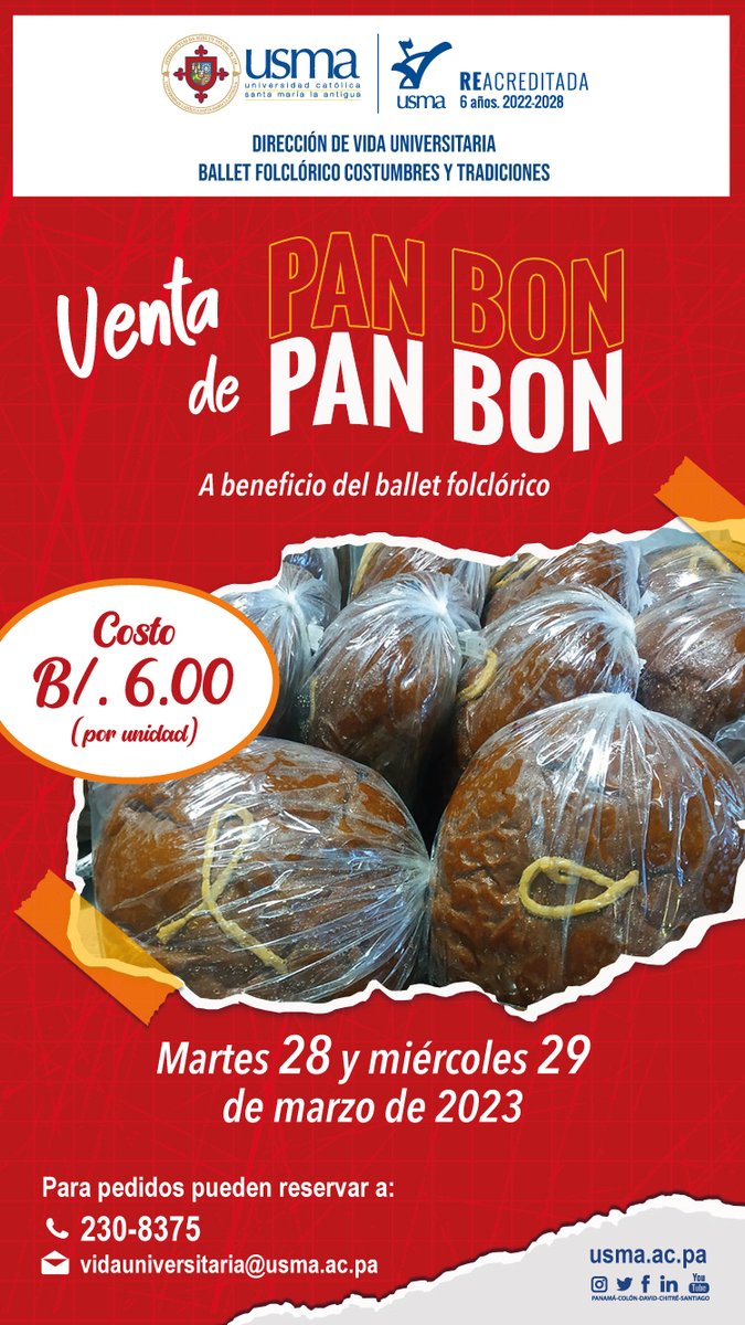 USMA Panamá on Twitter "💛 ¿Te gusta el pan bon? 