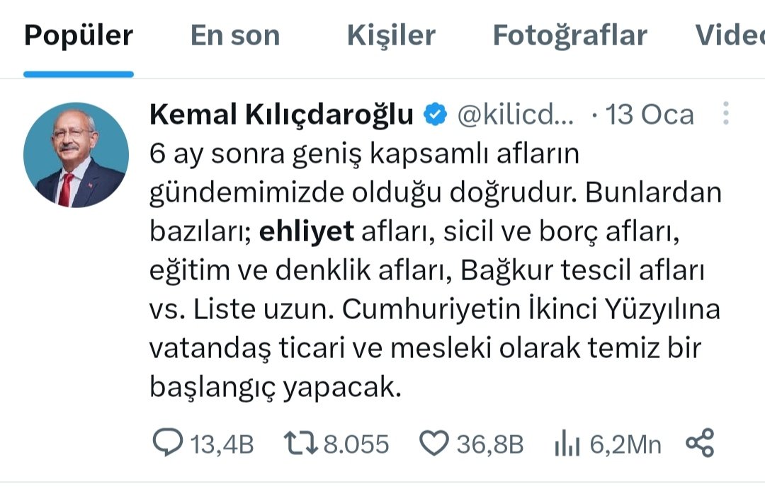 <a href="/kilicdarogluk/">Kemal Kılıçdaroğlu</a> #EhliyetAffı vaadini candan yürekten tekrar et şoförlerden #SanaSöz Bay Kemal.
KararımNet OyumEhliyet