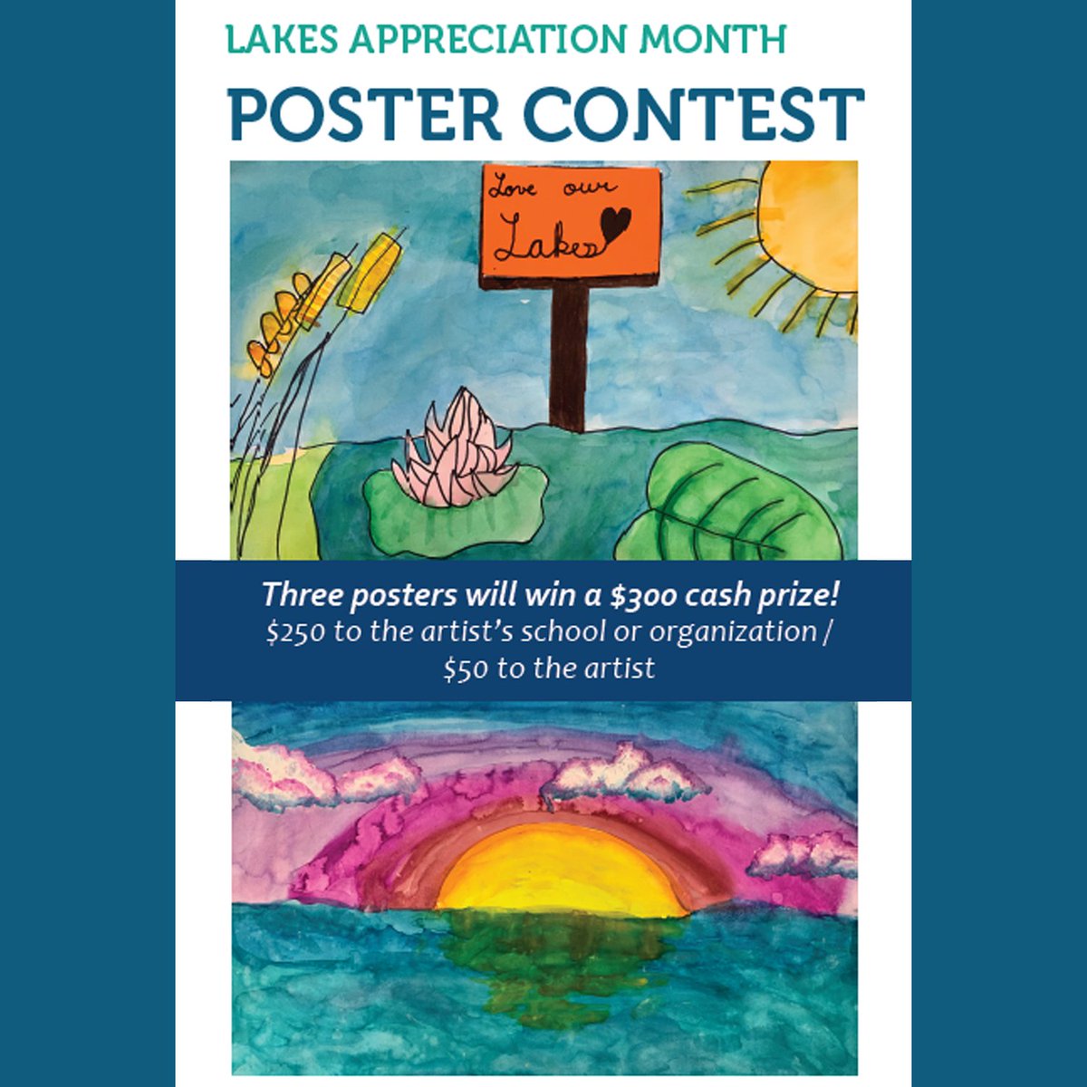 CALLING ALL ARTISTS 🎨 Students K-12 are invited to participate in the #LAMPosterContest, where we celebrate &amp; raise awareness for lakes during #LakesAppreciation Month! You could win cash for yourself &amp; your school! 💰 Digital submissions due June 15th. nalms.org/lakes-apprecia…