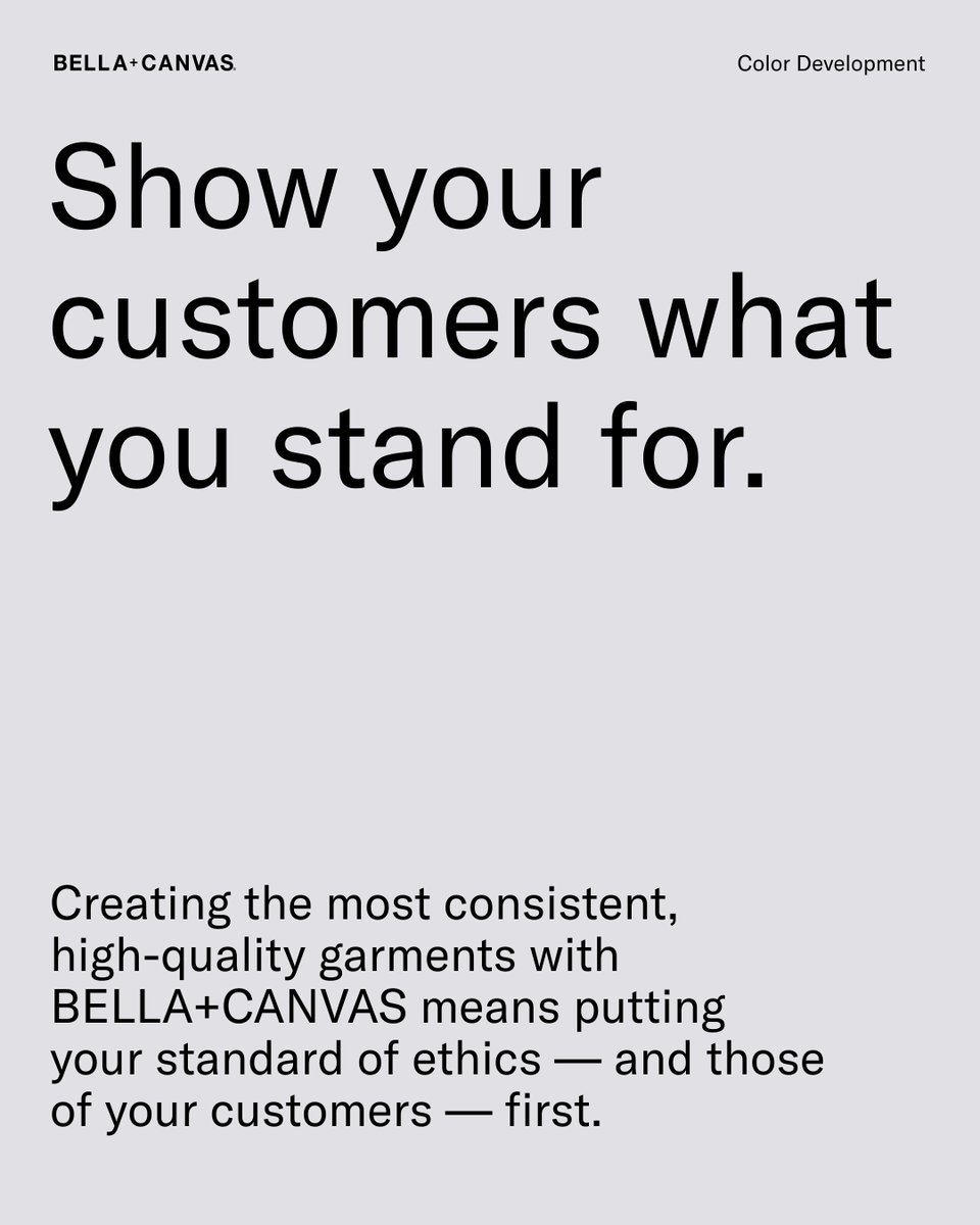 Show your customers what you stand for. Meet Michel Morger, VP of Swisstex as he shares our Color Story. Learn more about our color development —> bellacanvas.com/color-story