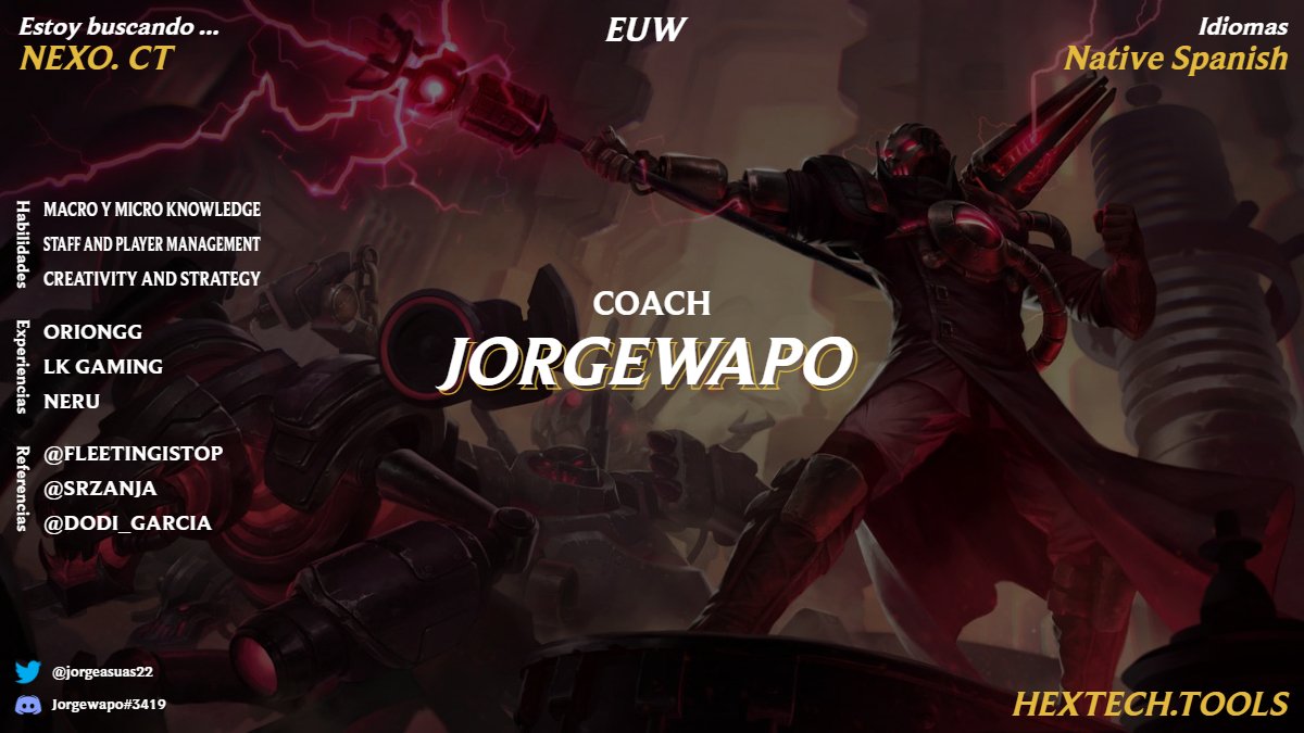 Estoy LFT "Headcoach/Assistant" de cara al tercer split del CT/Nexo