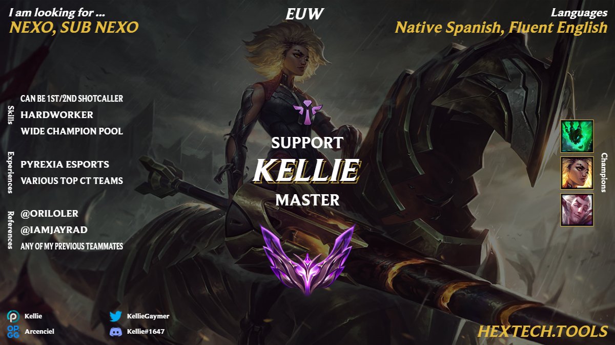 KellieGaymer's tweet photo. 🇬🇧 After a break playing in some teams as a pick up im LFT for NEXT SPLIT 

🇪🇸  Vamoh a jugah https://t.co/FM2FFeRbpv