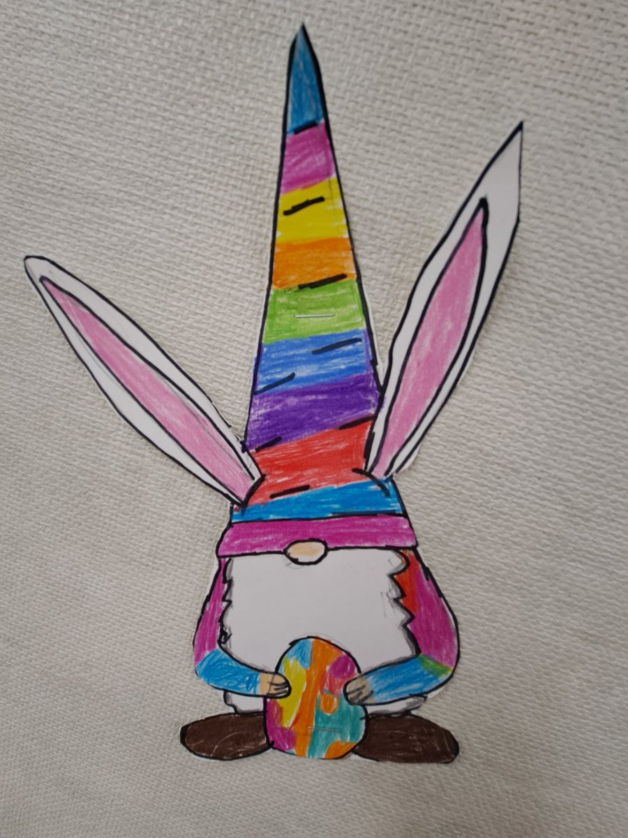 grade3withMrsH's tweet photo. The Easter Bulletin Board Decorating contest is underway.  "There is gnome bunny like 3H!" https://t.co/cwZ7HG85gn