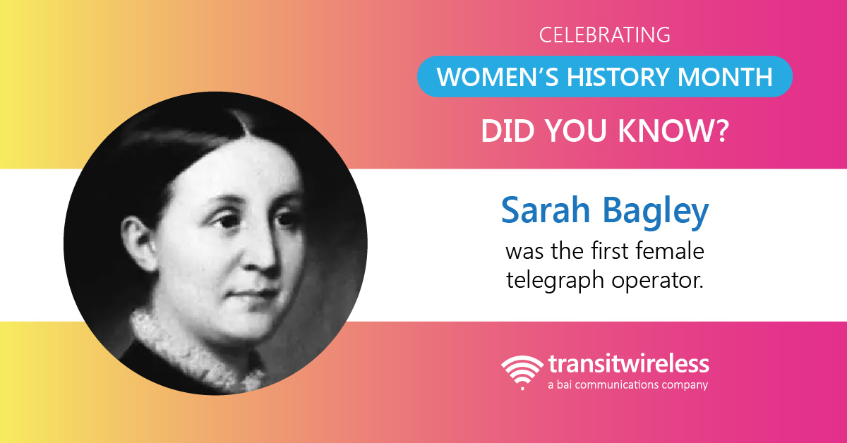 In celebration of #WomensHistoryMonth, we're highlighting the achievements of Sarah Bagley!

In the 1840s, Sarah was hired by the New York and Boston Magnetic Telegraph Company, making her the first female telegraph operator in the nation! 

#Telegraph #Telecom #SarahBagley