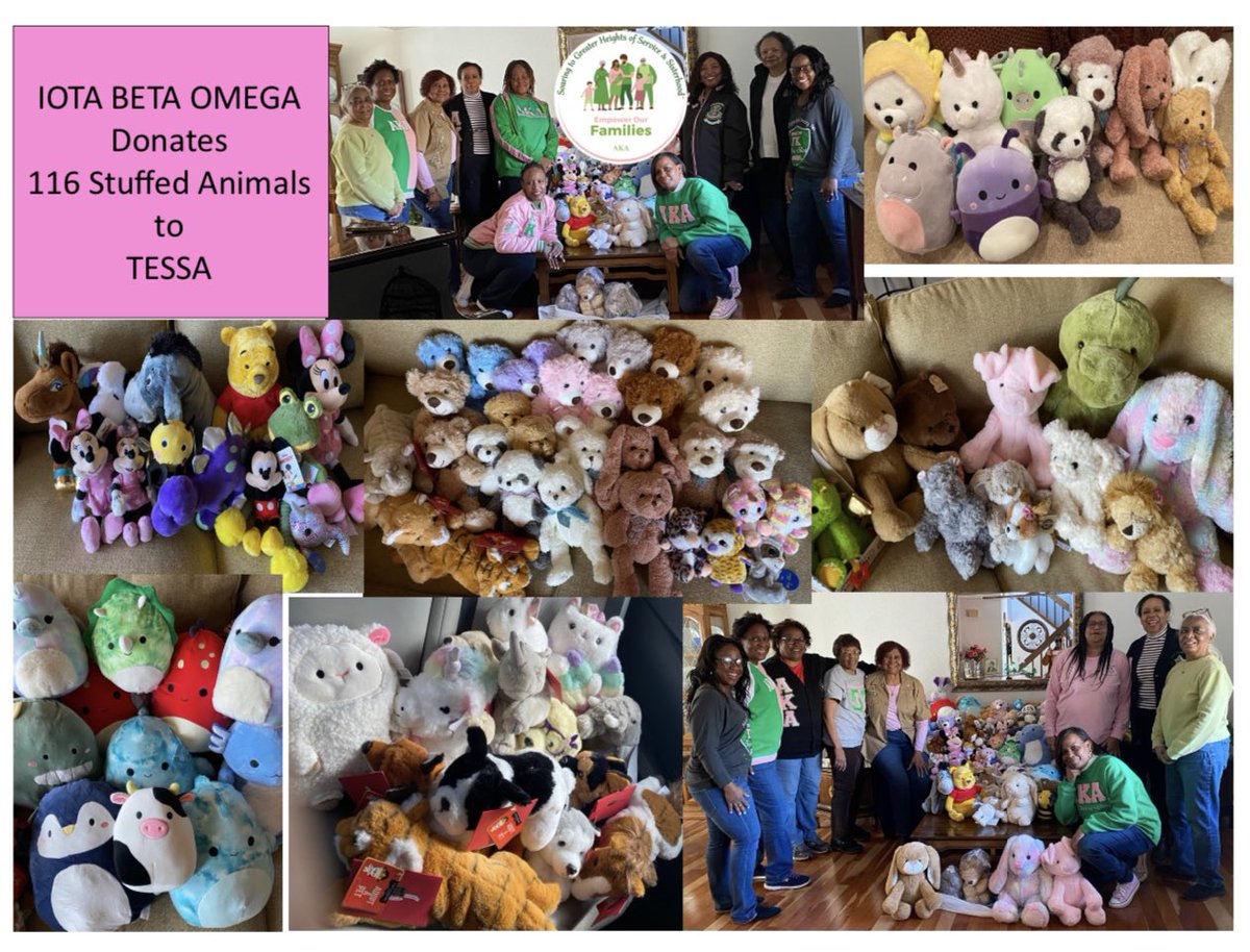 ΙΒΩ came together to collect stuffed animals for children to donate to TESSA. Members donated 116 stuffed animals at an approximate value of $1,073. Way to go ΙΒΩ!! #soaringtogreaterheights #empowerourfamilies #AKA1908