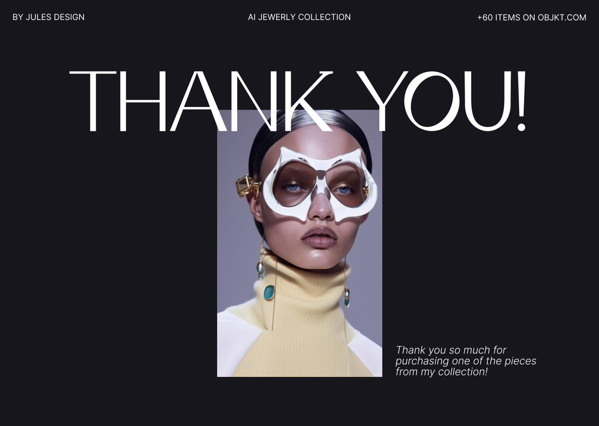 design_by_jules's tweet photo. โจSOLDโจ
Thank you so much for your support and purchasing one of the pieces from my genesis ๐๐ ๐๐ฒ๐๐ฒ๐ฟ๐น๐ collection called ๐๐ถ๐ด๐ถ๐๐ฎ๐น๐๐ฟ๐ฎ๐ฝ๐ฒ! @yuma_sogo
โ Link below โ
#aiart #aijewelry #digitalfashion #aifashion #tezoscommunity #julesdesign https://t.co/woS9MKfFZg