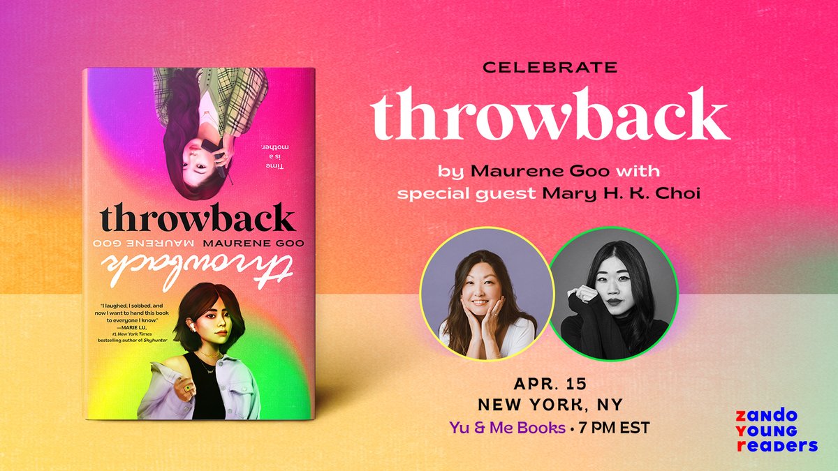 zandoprojects's tweet photo. We're bringing back the '90s with the THROWBACK book tour! Join @maurenegoo and special guests #marielu, @choitotheworld, and #veronicaroth to celebrate the launch of THROWBACK. See you there! π β
#throwbackbook #zandoyr #maurenegoo https://t.co/3Gw9xjWZQd