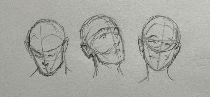 nobody asked but my go-to is the sphere + cheekbones/jaw crash test dummy approach 