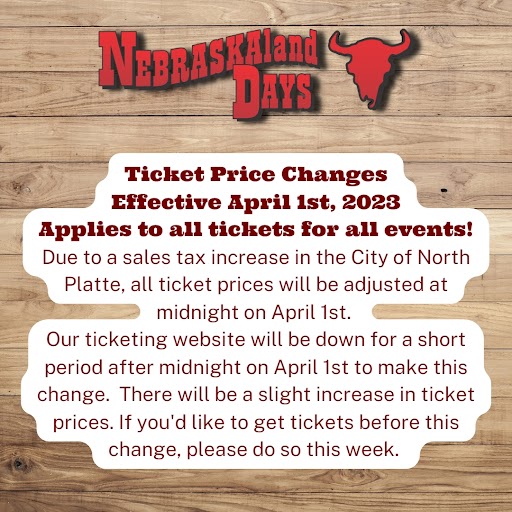 The sales tax rate changes in North Platte on April 1. There will be a brief outage as we change those prices in the early morning hours on Saturday.

Voters approved an extra half cent sales tax last fall to pay for improvements to recreational facilities in North Platte.