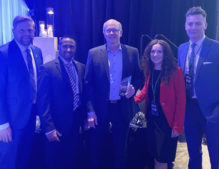 RideCo_OnDemand's tweet photo. '@RideCo_OnDemand was presented with the Innovation Award at the @GKWCC Business Excellence Awards Gala on Thursday! 

As we represent Kitchener-Waterloo in the #smartmobility tech market, we are proud to be recognized by our hometown.

Thank you GKWCC! https://t.co/u51ecMNHHd https://t.co/UMFu6JKQDZ
