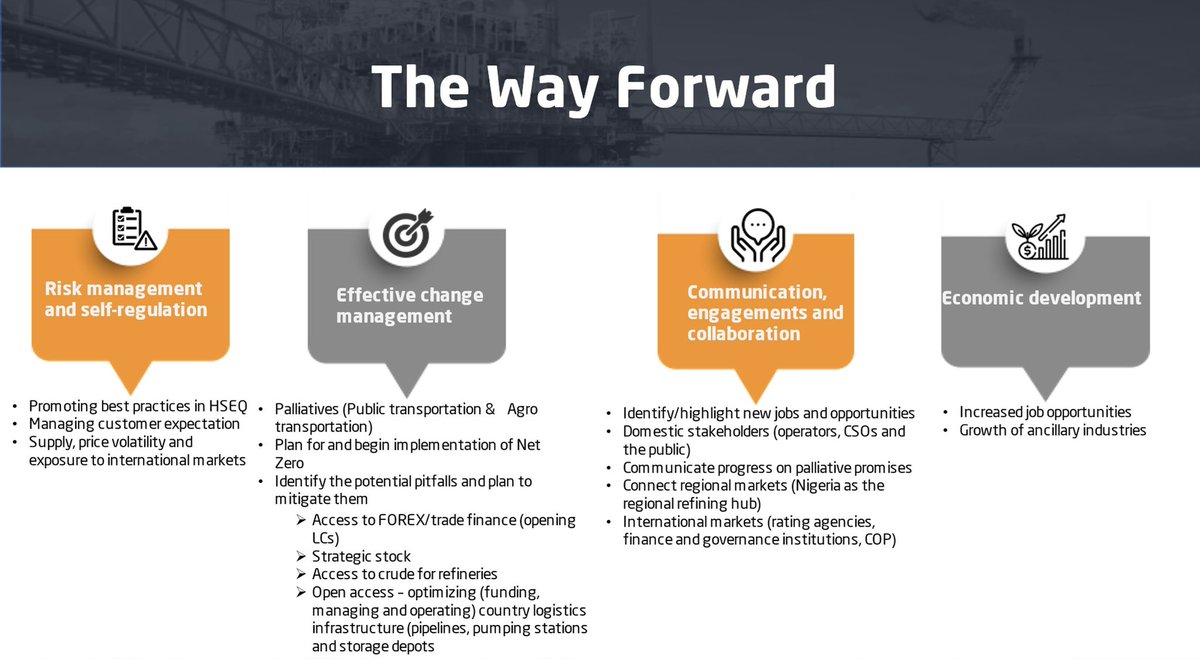 meman_info's tweet image. The Way Forward!
Excerpt from MOMAN Chairman - Olu Adeosun’s presentation at the Nigerian Petroleum Downstream Industry &amp;amp; African Refiners &amp;amp; Distributors Association Virtual Workshop held on the 23rd of March 2023. The workshop had a wide range of stakeholders in attendance.