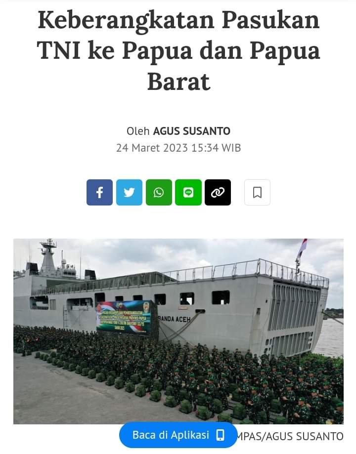 OnyTabuni's tweet photo. Eskalasi militer di Papua Barat dari operasi Injelijen dinaikkan menjadi operasi militer, ditandai pengiriman pasukan dalam jumlah besar dan pembentukan daerah otonom baru (DOB), adalah strategi terakhir Jakarta melawan pejuang kemerdekaan Papua Barat. (Kgr) https://t.co/P33OE3ghXc
