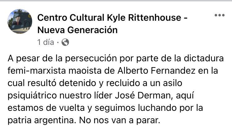 LaKusama_'s tweet photo. Grave, gravísimo: militantes de ultraderecha, seguidores de Milei y fanáticos de José Derman (el que festejó el intento de magnicidio) amenazaron con ARMAS un local de Izquierda en La Plata mientras había gente adentro. Esta gente es PELIGROSA 
https://t.co/rGZOjDEOE8