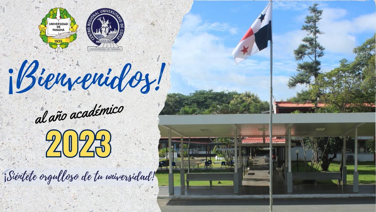 crudecocle's tweet photo. ¡Bienvenidos al primer semestre 2023!
El Centro Regional Universitario de Coclé extiende un afectuoso saludo a sus estudiantes, docentes y colaboradores en el inicio del primer semestre académico 2023. https://t.co/2zMZR3rcYS
