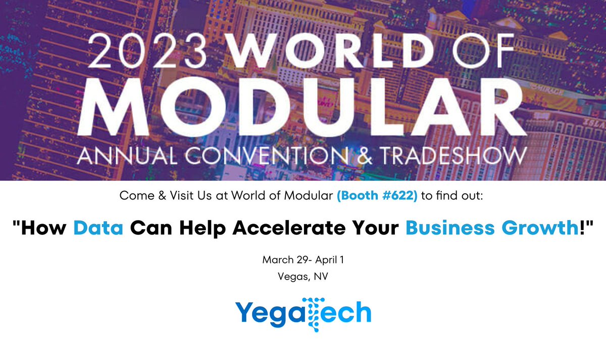 SZolfagharian's tweet photo. YegaTech will be at #WorldofModular2023, Booth #622 ๐, in Vegas ๐ฒ ! Come & stop by!
#dataanalytics #innovation #AIinAEC #AIconstruction #aiconsulting #dataconsulting https://t.co/KggNmbYe4U