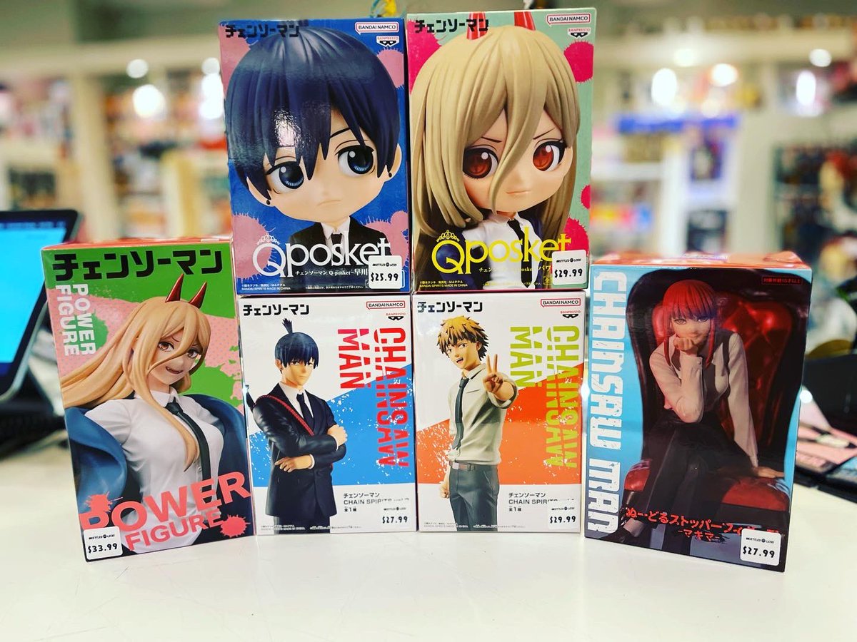 UnsettledGeeks's tweet photo. Checkout some of the newest figures at Unsettled Geeks!

Chainsaw Man figures are awesome and Anya figures are super adorable!

Stop by now and Geek Out with Unsettled Geeks!

#spyxfamilyfigures #chainsawmanfigures #animefigures #chainsawman #spyxfamily #unsettledgeeks https://t.co/GIsoGAZJ37