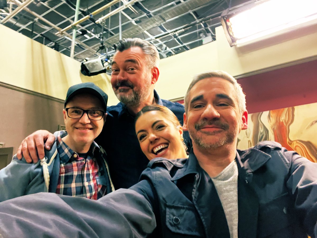 My last scene of this filming block of <a href="/bbcrivercity/">BBC River City</a> was appropriately with ma laddie @IainR0bertson and the ever chirpy @KariCorbett. 

With <a href="/RyanGraham984/">Ryan Graham</a> directing, it will all look fab when it goes out. 📺🎬

#RiverCity
#BackOnYerTellyInMay