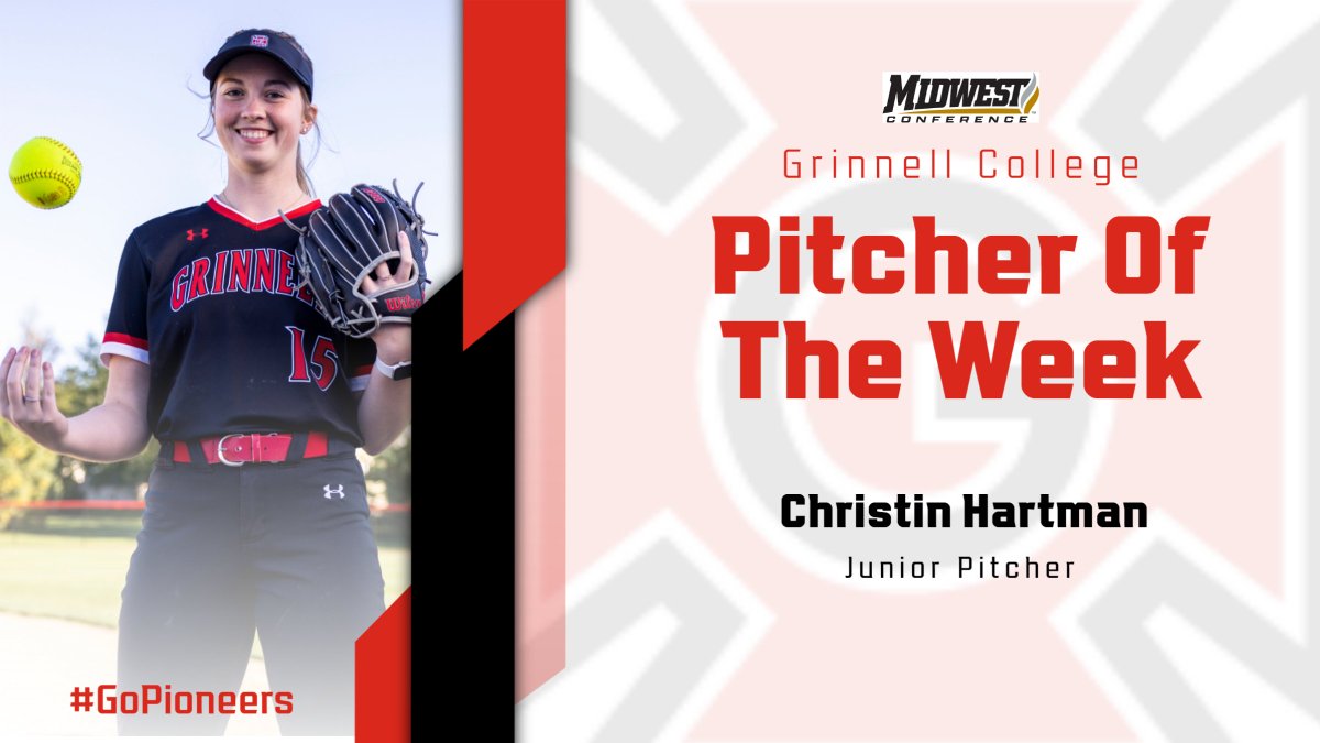 Congratulations to our Junior Pitcher, Christin Hartman on being named conference pitcher of the week!
