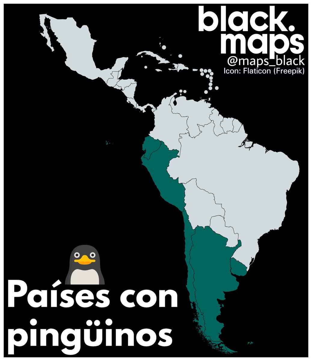 maps_black's tweet image. Países con pingüinos 🐧