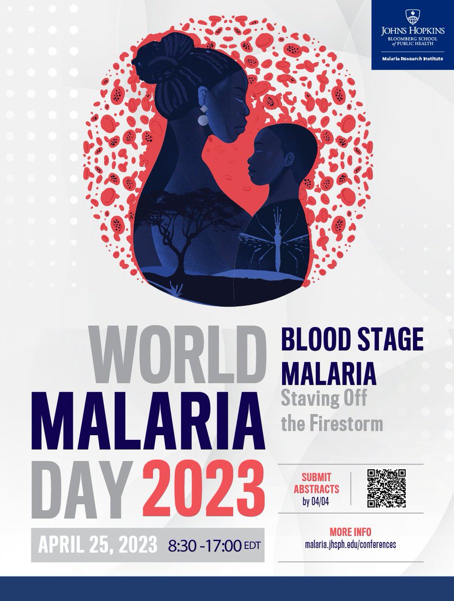 Johns Hopkins Malaria Research Institute (@jhmrimalaria) on Twitter photo Submit Abstracts on any malaria topic for the Poster Session at this #WorldMalariaDay symposium in Baltimore. The deadline has been extended until Tuesday, April 4. More info here to submit, register, and join us: bit.ly/3y4j7zC <a href="/JohnsHopkinsSPH/">Johns Hopkins Bloomberg School of Public Health</a> Submit Abstracts on any malaria topic for the Poster Session at this #WorldMalariaDay symposium in Baltimore. The deadline has been extended until Tuesday, April 4. More info here to submit, register, and join us: bit.ly/3y4j7zC <a href="/JohnsHopkinsSPH/">Johns Hopkins Bloomberg School of Public Health</a>