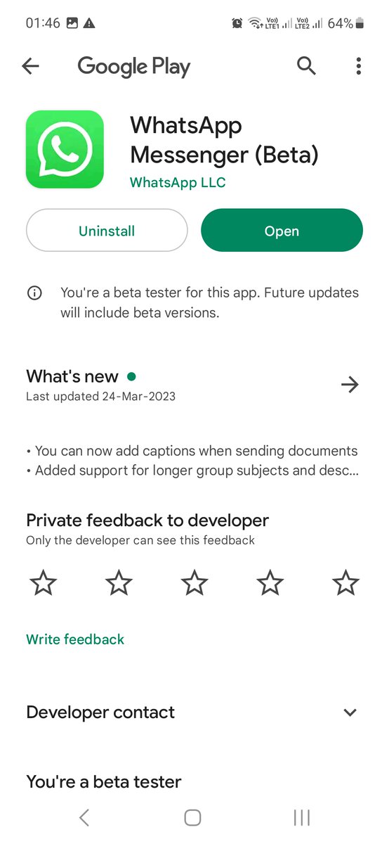 Rahul_Bali_RB's tweet photo. I am beta tester in @WhatsApp testing program. My device is showing that the version become out of date on 28th March. And when I click on download button to update the version, play store showing my version is already updated. #WhatsAppstopworking #WhatsApp https://t.co/wnvP5UVrBJ