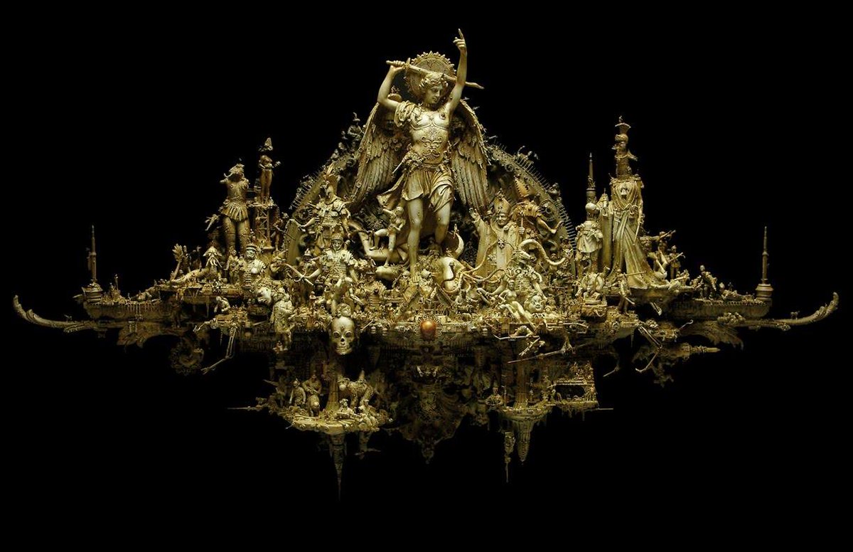 gCMG_Obv's tweet photo. A post-industrial Rococo master, Kris Kuksi obsessively arranges characters and architecture in asymmetric compositions with an exquisite sense of drama.
https://t.co/VpGOytj4BU https://t.co/agqi4Sq0m7