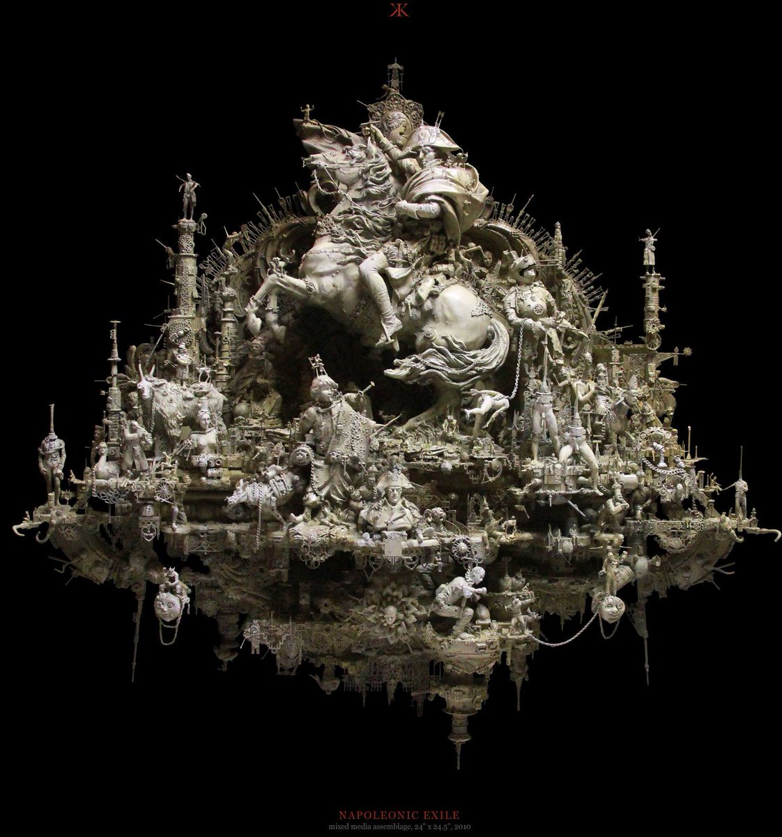 gCMG_Obv's tweet photo. A post-industrial Rococo master, Kris Kuksi obsessively arranges characters and architecture in asymmetric compositions with an exquisite sense of drama.
https://t.co/VpGOytj4BU https://t.co/agqi4Sq0m7