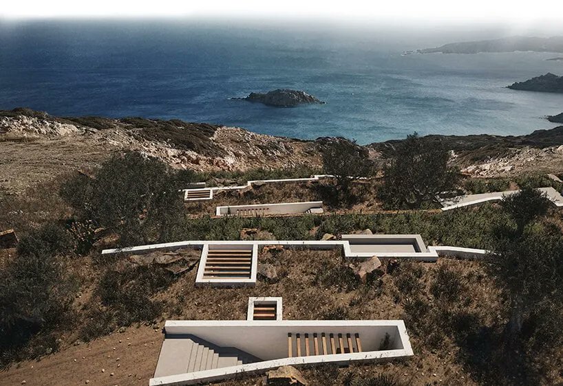 designboom's tweet photo. A&amp;M architects visualizes three linear villas semi-buried in the greek island of karpathos https://t.co/Kgceu9En0H https://t.co/3XHSvlh0oB