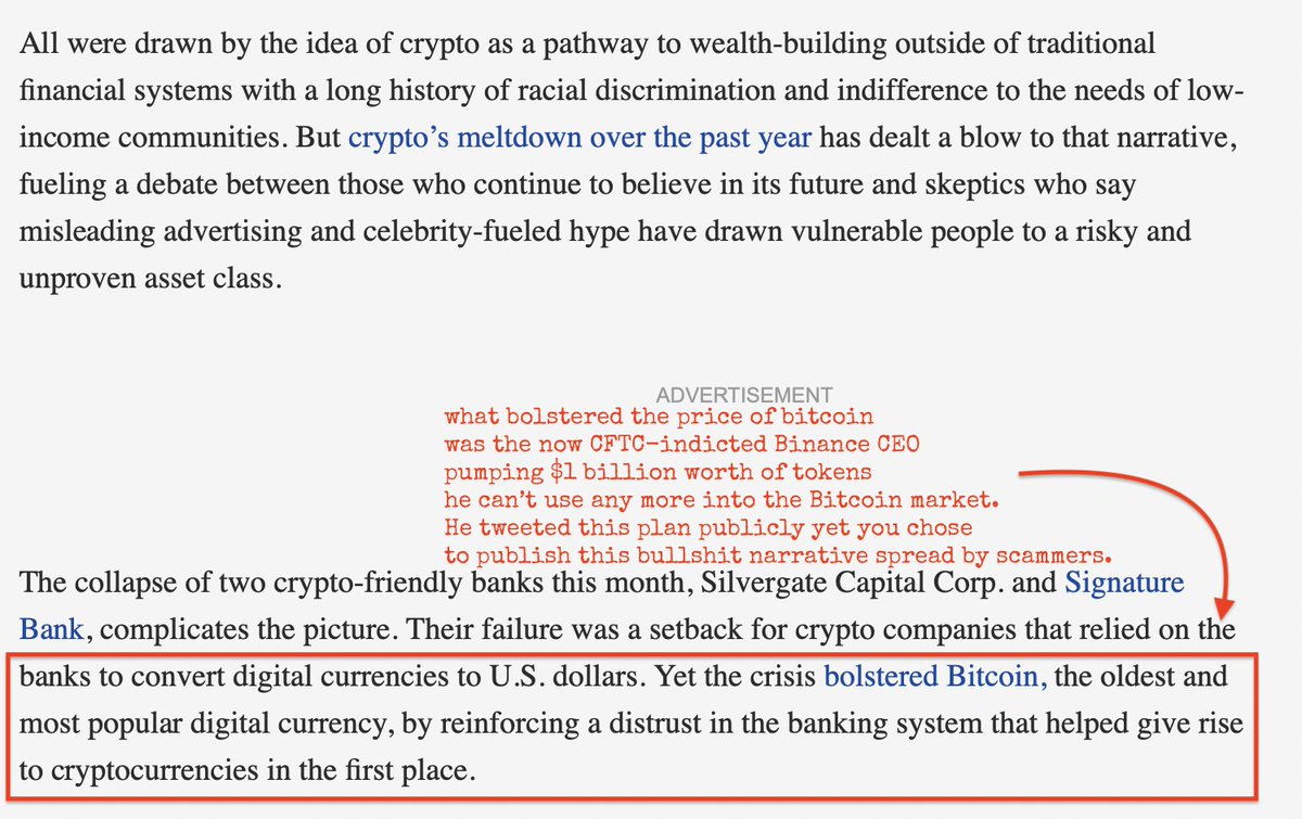 Cryptadamist's tweet photo. 🧐 Slightly skeptical but still deeply Irresponsible journalism at @APBusiness from @Cora & @Alexolson99 that touches on the #predatoryinclusion model of crypto but manages to cite deeply discredited "experts" and paint a Ponzi scheme as a thing worthy of hearing out both sides. https://t.co/HbquHZECy5