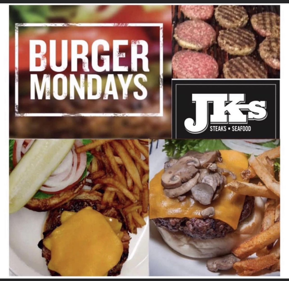 JKsRestaurant's tweet photo. Burger Night tonight! 🍔 every Monday &amp; Thursday 🍔 #jks #fries #burgernight #beef #burgers #steak #fries #thebestburgers 🍔 https://t.co/wxqJb8Efeo