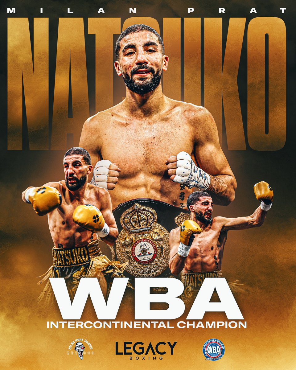 Big Moves 🥊 Milan "Natsuko" Prat
(19-0-16 KOs) is the New WBA Intercontinental Super Welterweight Champion #legacyboxing #milanprat #wba #worldboxingassociation #superwelterweight #champion