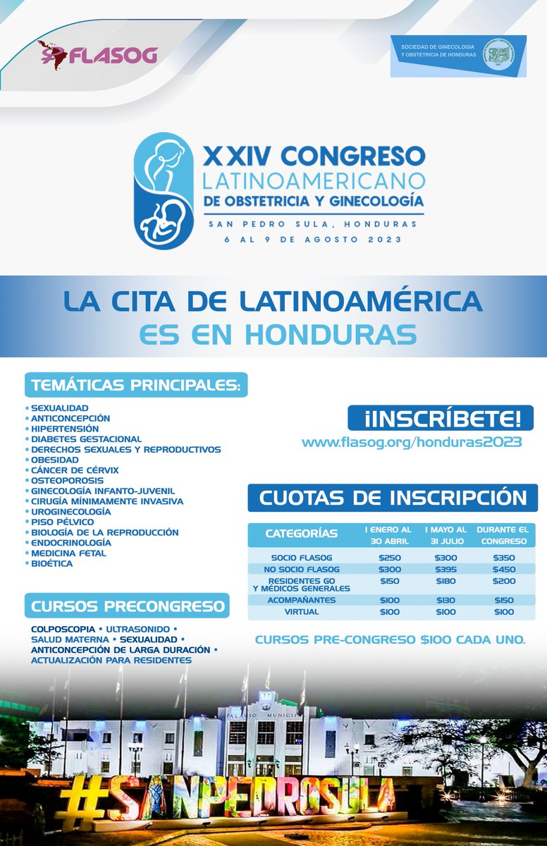 Se parte del XXIV Congreso Latinoamericano de obstetricia y ginecología. ¡No te quedes fuera de este gran evento!
Ingresa al link para inscribirte:  👉bit.ly/3ZolGIb 👈