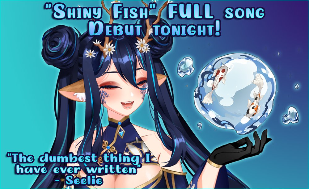 syliefel's tweet photo. โจTonight around 7 PM EST I will reveal the full version of my "Shiny Fish" alert! Behold as your IQ lowers from the sheer stupidity of my lyrics!โจ
And yes the subathon is still going! XD
#vtubers #shinyfish https://t.co/mBj69vDpnC
