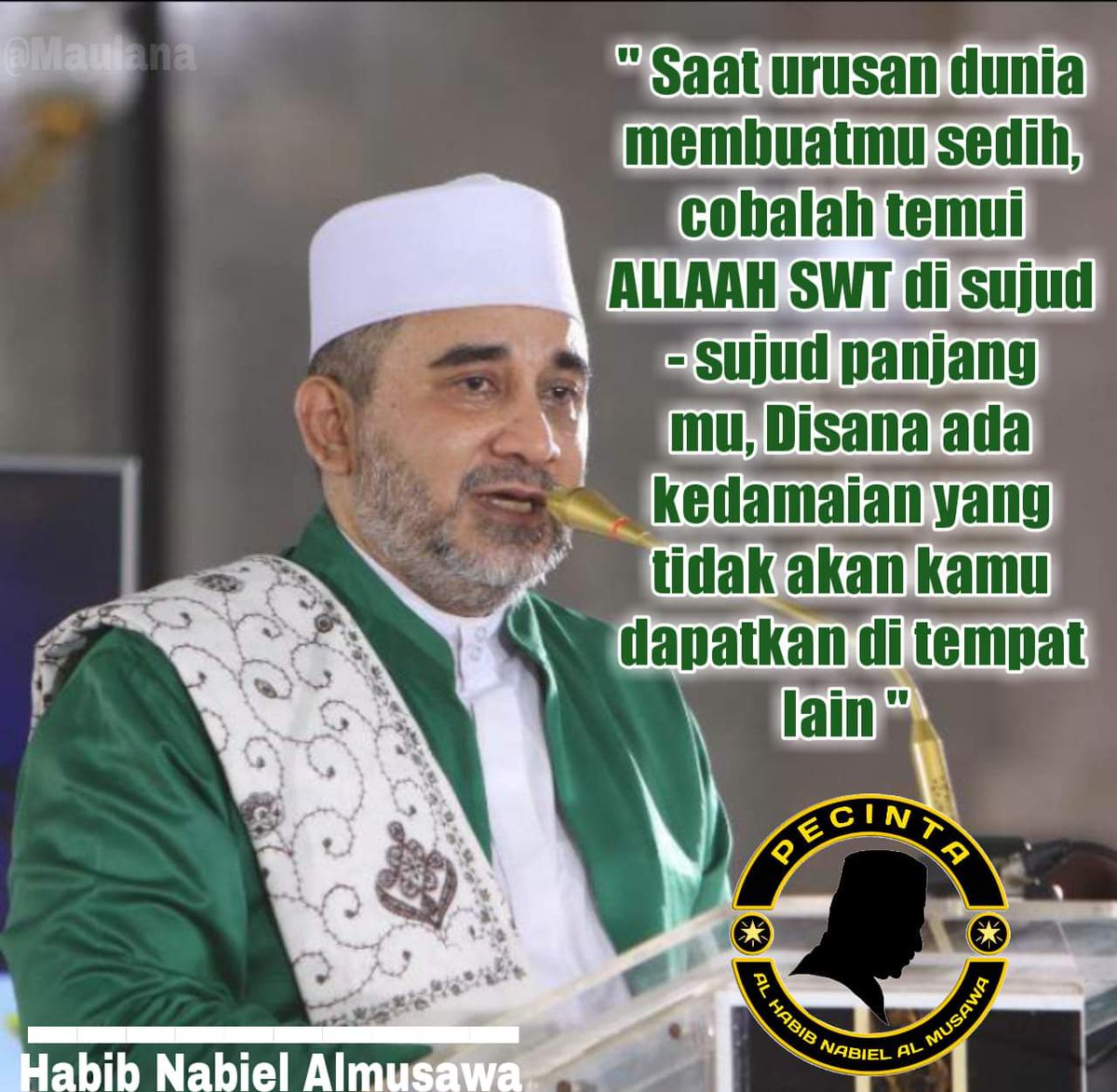 nabiel_almusawa's tweet photo. Anakku.. Kesedihan, kegalauan &amp; keputusasaan dlm kehidupan manusia adalah keniscayaan.. Mk saat urusan dunia tlah membuatmu sedih, galau &amp; putus asa.. Cobalah kau temui ALLAAH SWT dlm sujud2 panjang mu.. Insya ALLAAH kan kau temui kedamaian yg takkan kau temui di tempat2 lainnya! https://t.co/yDymNHhJ2i