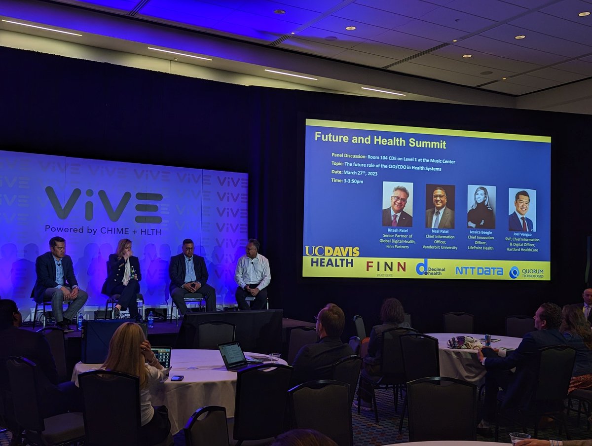 KeisukeNakagawa's tweet photo. Kicking off @theviveevent 2023 with another #FutureandHealth event! Love that these forward thinking #CIO #CDO are discussing #experience as a key driver for #DigitalTransformation.
Loving #Nashville!!! 
🔥🐔 + 🤠🎸 https://t.co/nCmQlzUndC