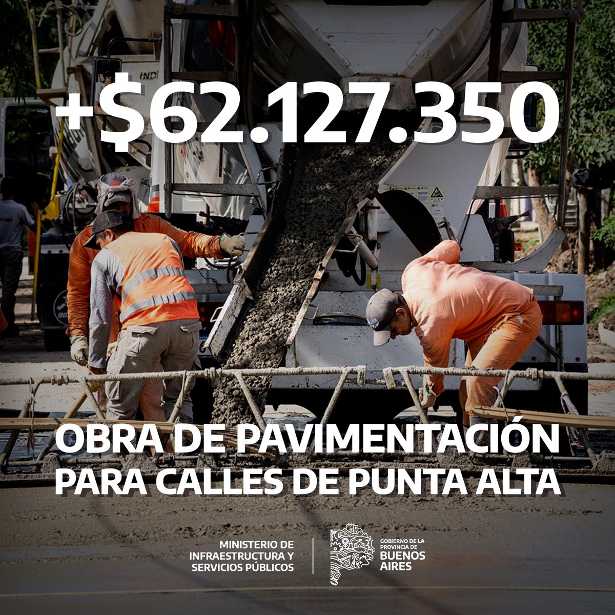rodrisartori's tweet photo. 🚧 OBRA DE PAVIMENTACIÓN PARA CALLES DE PUNTA ALTA.

El @MInfraPBA financiará obra municipal de "Pavimentación en Punta Alta" por $ 62.127.350 en el marco FIM.

Un Estado provincial presente para todos los rosaleños y rosaleñas 👨‍👨‍👧‍👦

@BAProvincia 
@Kicillofok https://t.co/Vh1orSu5Kp