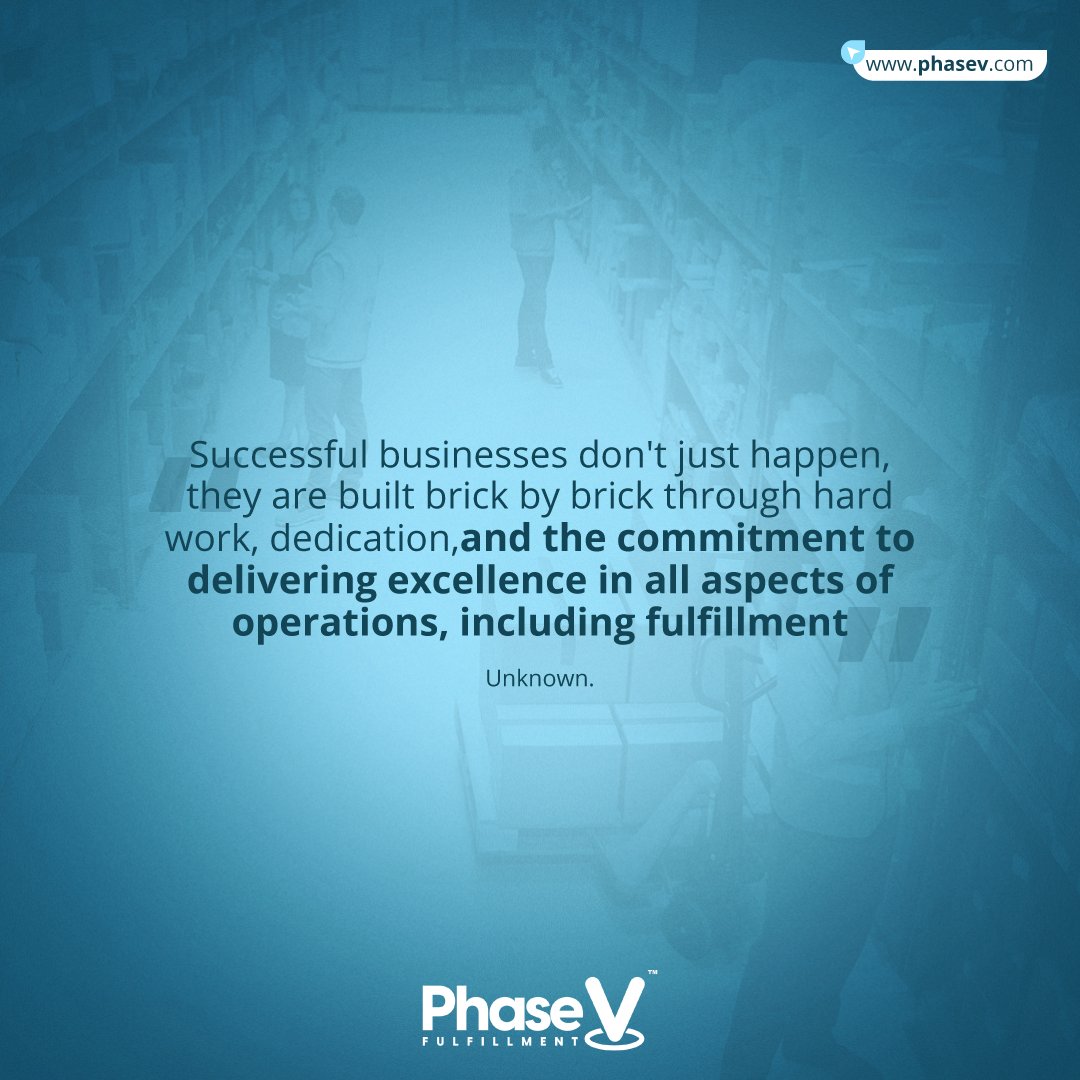 phasevswfl's tweet image. "Successful businesses don't just happen, they are built brick by brick through hard work, dedication, and the commitment to delivering excellence in all aspects of operations, including fulfillment." - Unknown.

#mondaymotivation #quote #phasev