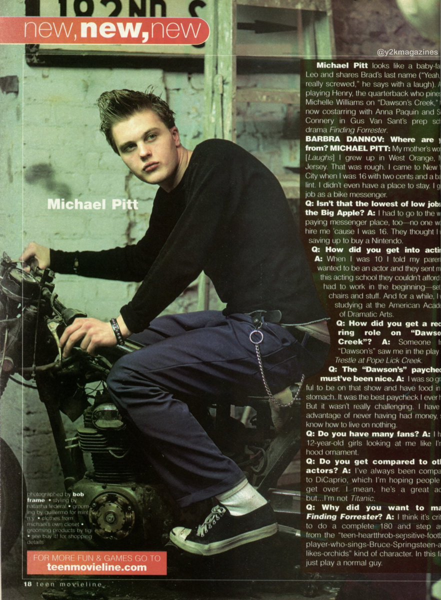 y2kmagazines's tweet photo. Michael Pitt featured in Teen Movieline magazine (Summer 2000) https://t.co/QqbUKEqd6T