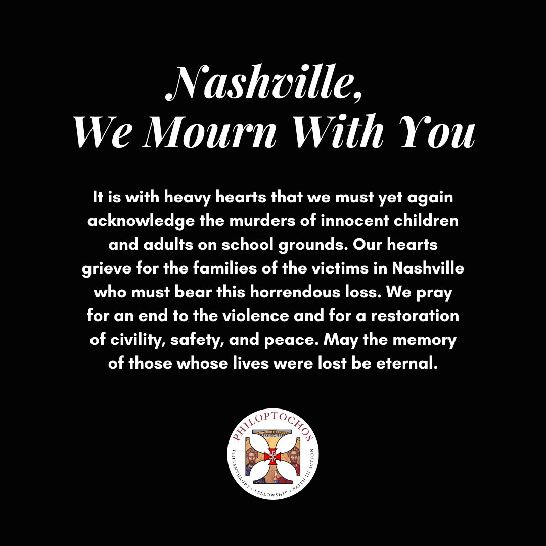 Philoptochos1's tweet photo. Nashville, We Mourn With You.
#PhiloStrong https://t.co/mJWqQeMzMT