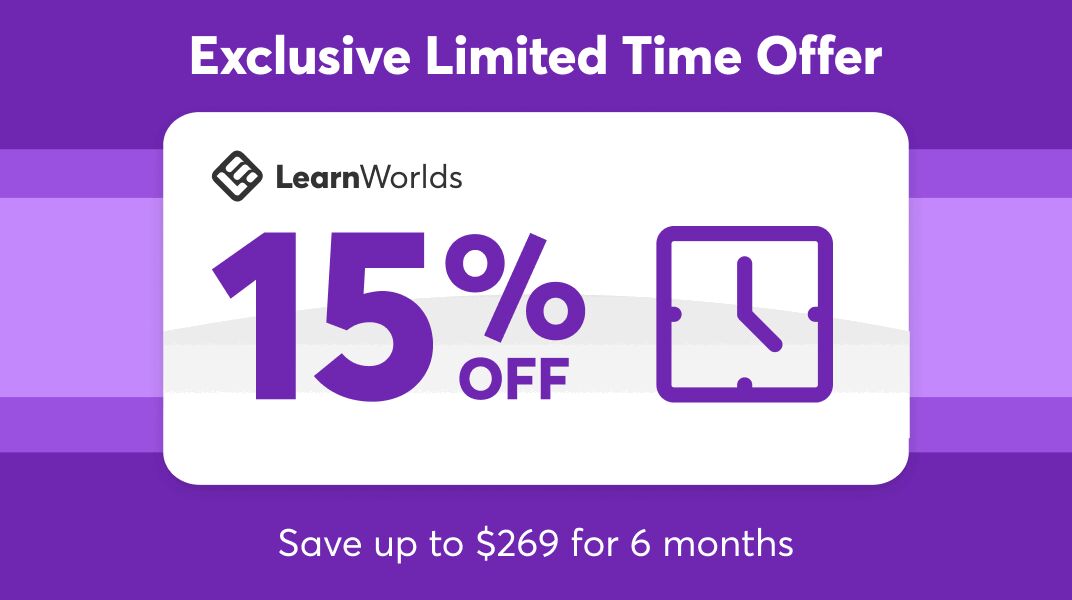 learnrevhq's tweet photo. Deal Alert! 🚨

For a limited time now through April 1, 12am PT, @LearnWorlds is offering a 15% discount for 6 months on their monthly Pro &amp; LC plans. Use coupon code BONUS15 to take advantage of this fantastic offer! https://t.co/hQ9kATdkM3 #LearnWorlds #onlinecourses #creator https://t.co/mlgoZ9gM4J
