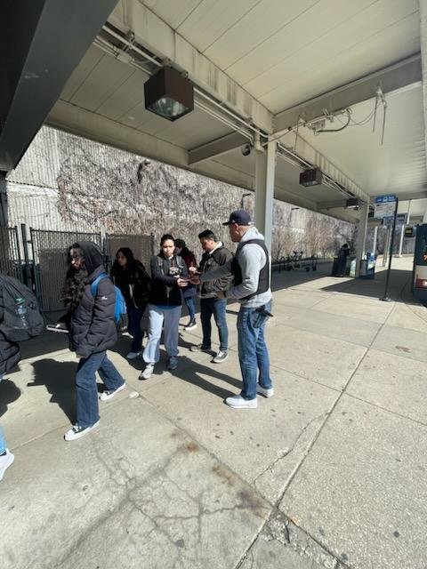 CPDTransit's tweet photo. Public Transportation Section Officers @CTA Halsted orange line conducting safety awareness summit for the ridership. @CPD_BCT @chicago_police https://t.co/s2ktZJ0whs