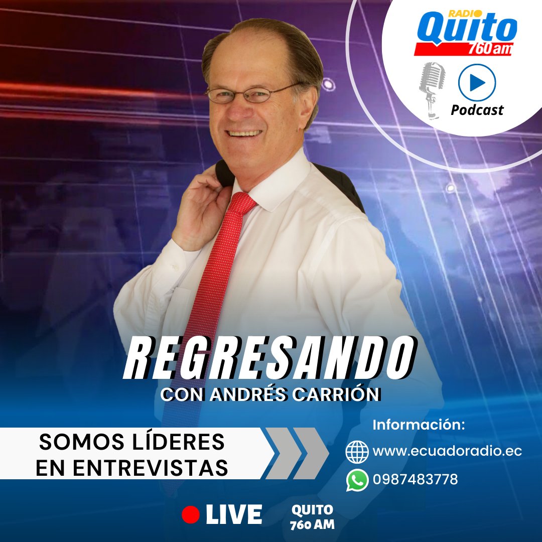 radioquitoec's tweet photo. Empezamos las 3 horas imprescindibles de la #radiodifusión #ecuatoriana. Regresando con Andrés Carrión. Vive las #noticias. https://t.co/vj95H9vROT