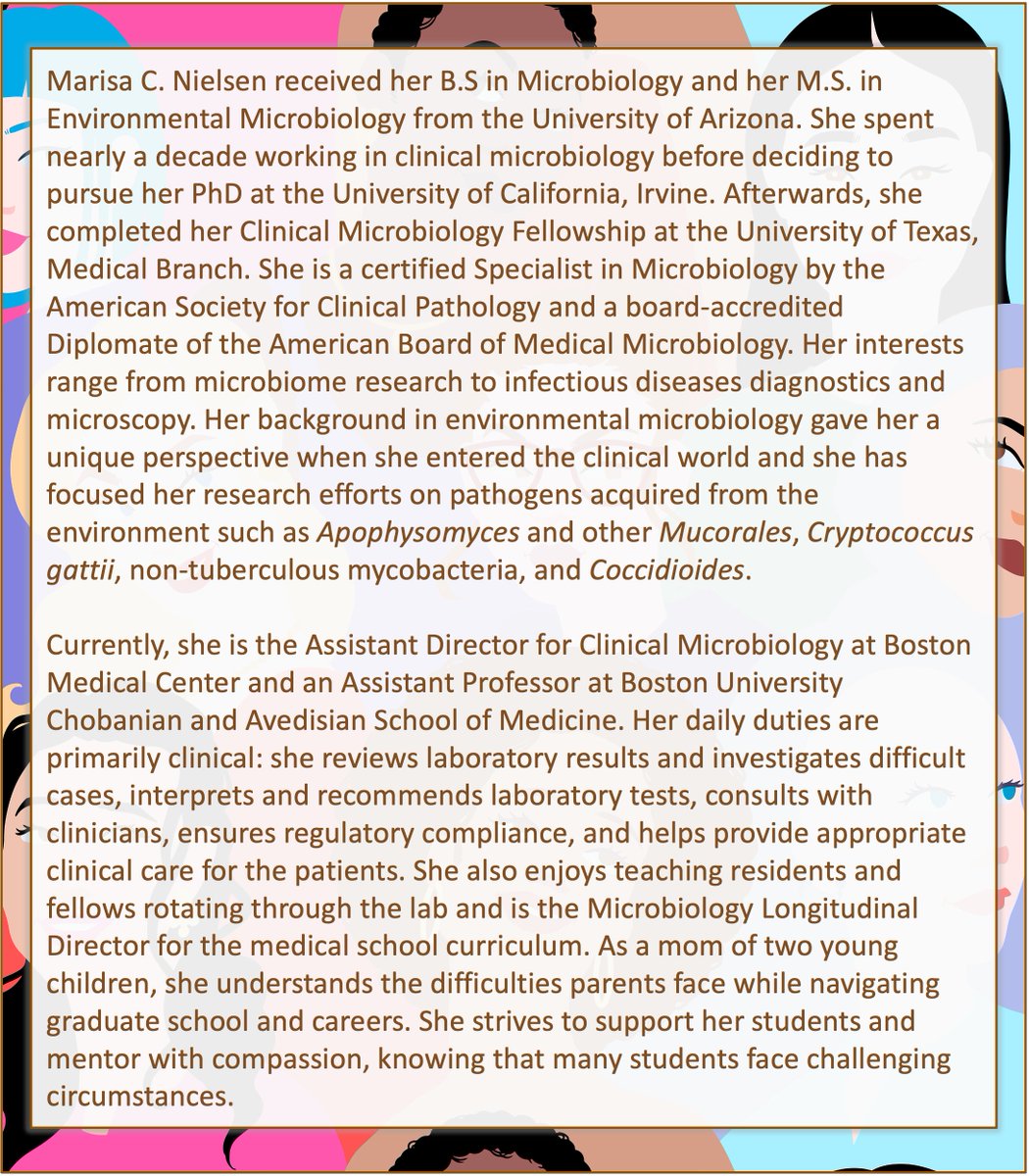BostonBacteria's tweet photo. Dr. Nielsen @MarisaCNielsen is an assistant professor @BUMedicine and an associate director of the clinical microbiology lab @The_BMC. She encourages us to think about the inclusivity of mothers in academia &amp; medicine who often experience numerous challenges. #WomensHistoryMonth https://t.co/rwwIhFzAtn