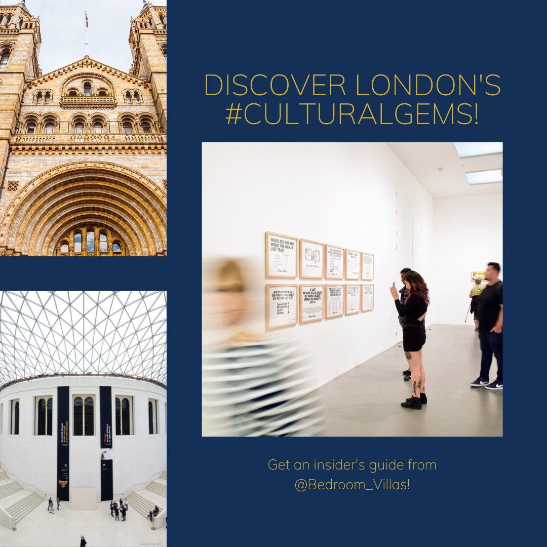 Discover London's #culturalgems! Get an insider's guide from BedroomVillas & visit the city's top museums & galleries. 
 #BedroomVillas #LondonTravel #ExploreLondon2023