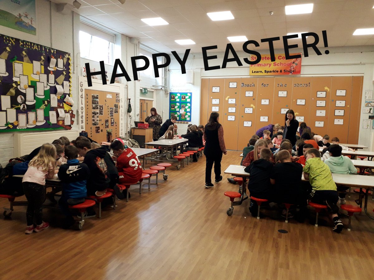 Lots of fun &amp; laughter <a href="/stpetersfarn/">St.Peter's Farnworth 👩‍🎓💚💙❤️✨</a> after school yesterday with the Y6 Easter Party! 🐣🐇🥚 Team challenges, games, snacks, video &amp; a message from Alison &amp; Emma about recognising Jesus. Thanks to the amazing church team too! <a href="/stjohnfarnworth/">St John's Farnworth</a> <a href="/StJohnsFcubed/">St John's Youth Group F³</a>
