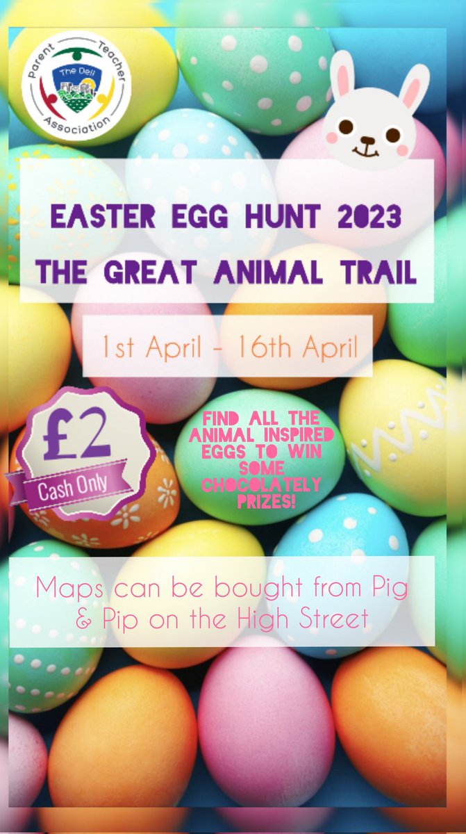 thedellpta's tweet photo. 🐰🐣🐰EASTER TRAIL🐰🐣🐰
Looking for an egg-cellent adventure? Why not go on an Easter Chepstow safari!

#ptafundraising https://t.co/WwEJHOzLbr