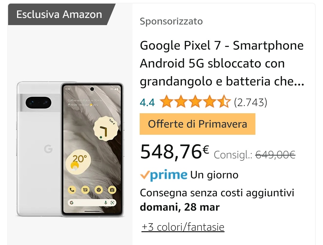 TechCovo's tweet image. Sono iniziate le offerte di Primavera su Amazon.

Buoni acquisti!
@TechCovo

#Amazon #Primavera #offerteamazon #Samsung #apple #Google #Pixel #28marzo #AmazonPrime