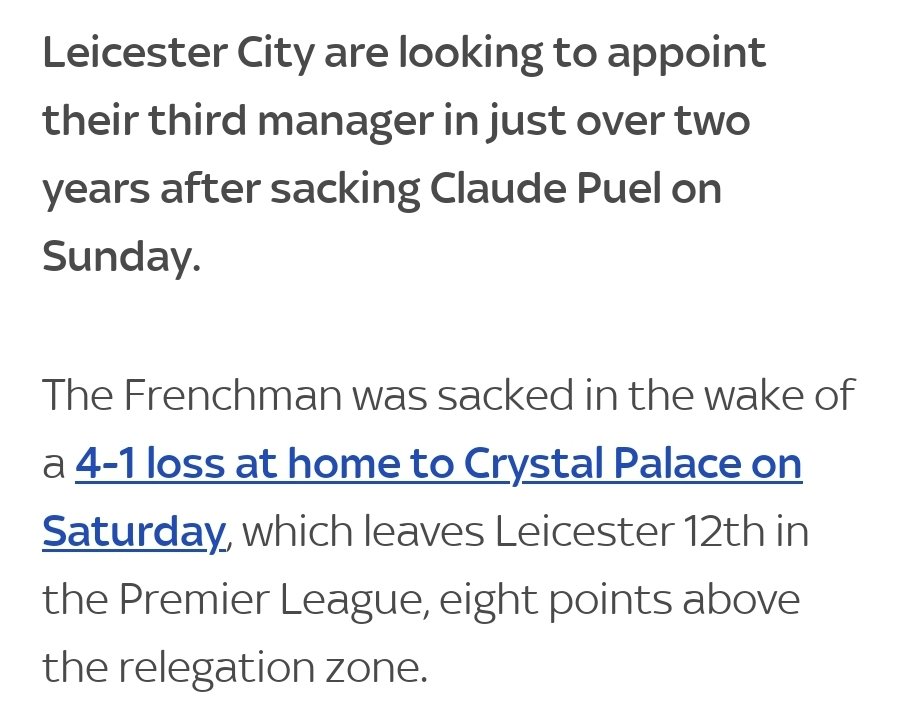 12th and 8pts clear of relegation. 

Memories.....

Worth reading the article tbh. Especially the part about the

 "powers that be"

skysports.com/football/news/…