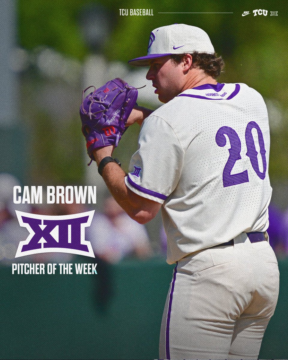 Frogs Today on Twitter "RT TCU_Baseball 𝐁𝐢𝐠 𝟏𝟐 𝐏𝐢𝐭𝐜𝐡𝐞𝐫 𝐨𝐟 𝐭𝐡𝐞 𝐖𝐞𝐞𝐤
