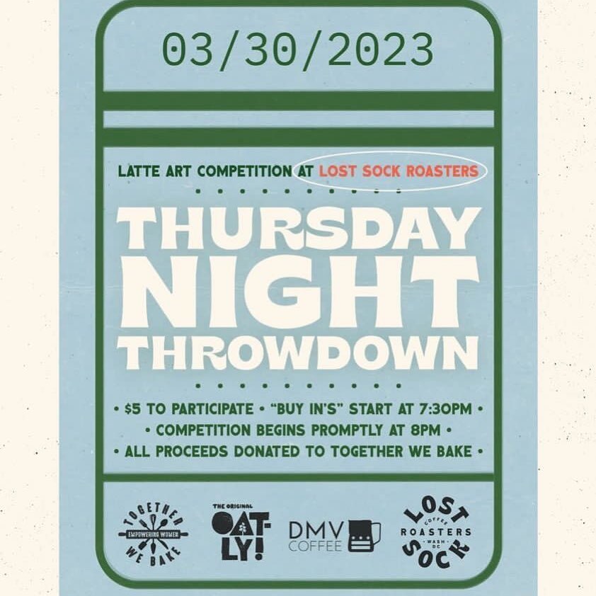 Hey DMV peeps! We’re back at it again this time at @lostsockroasters 

This TNT will benefit @together_we_bake. “Together We Bake’s mission is to provide a comprehensive workforce training and personal development program to help underserved women gain s… instagr.am/p/CqTn_snueoj/